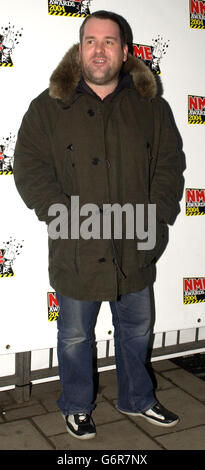 Radio One DJ Chris Moyles arrive pour les NME Awards au Hammersmith Palais, dans l'ouest de Londres.Les prix annuels de la musique sont déterminés par un sondage des lecteurs dans le magazine musical NME. Banque D'Images