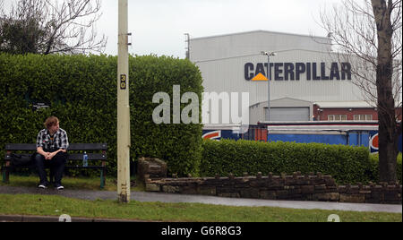 L'usine Caterpillar de Larne, à Co Antrim, en Irlande du Nord, où la société investira 9 millions de dollars américains (5.4 millions de livres) pour développer ses activités de fabrication de pièces de camions. Banque D'Images