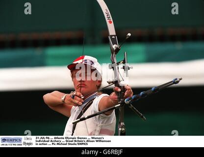 31-JUL-96 ... Jeux Olympiques d'Atlanta ... Tir à l'arc individuel des femmes ... Alison Williamson en Grande-Bretagne Banque D'Images