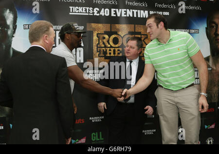 Dereck Chisora Boxe - Tyson Fury et conférence de presse - Restaurant Fredericks Banque D'Images