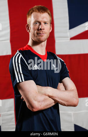 Great Britain's Ed Clancy lors de l'annonce à l'équipe Centre National de cyclisme, Manchester. Banque D'Images