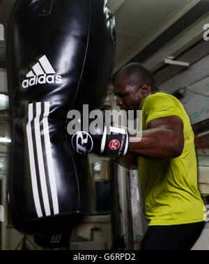 Boxe - Kevin Johnson, Joey Abell et Vivian Harris Media Work Out - Peacock Sport Banque D'Images