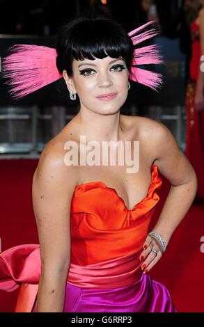 BAFTA film Awards 2014 - arrivées - Londres.Lily Allen arrive aux EE British Academy film Awards 2014, à l'Opéra Royal, Bow Street, Londres. Banque D'Images