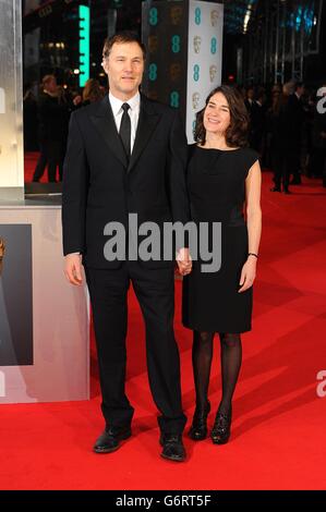 David Morrissey et Esther Freud arrivent aux EE British Academy film Awards 2014, à l'Opéra Royal, Bow Street, Londres. Banque D'Images