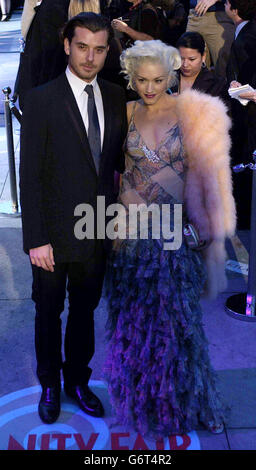 Gavin Rossdale et Gwen Stefani arrivent pour l'après-fête Vanity Fair à Morton's Melrose Avenue à Los Angeles, après les 76e Academy Awards. Banque D'Images