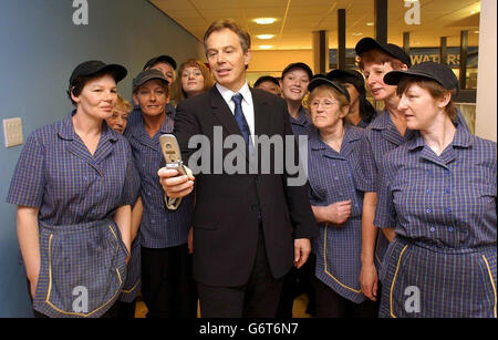 Tony Blair à Teeside Banque D'Images