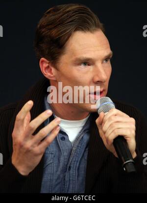 Benoît Cumberbatch assister à l'événement rencontrez les cinéastes: Sherlock à l'Apple Store, Regent Street, Londres, pour discuter du programme de la BBC. Banque D'Images