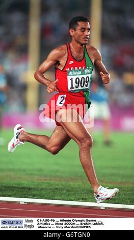 01-AOÛT-96 ... Jeux olympiques d'Atlanta .... Athlétisme ... Hommes 5000m ... Brahim Lahlafi, Maroc ... Tony Marshall/EMPICS Banque D'Images