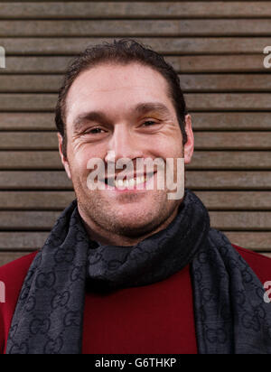 Boxe - Copper Box III - Conférence de presse de tête en tête - Restaurant Fredericks.Tyson Fury après la conférence de presse de tête en tête au restaurant Fredericks, Londres. Banque D'Images