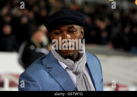 Football - Barclays Premier League - West Ham United / Norwich City - Upton Park.Ancien poids lourd de boxe Lennox Lewis Banque D'Images