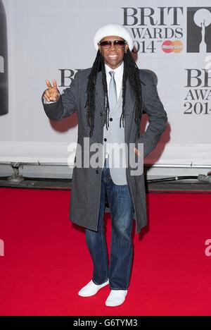 Brit Awards 2014 - arrivées - Londres.Nile Rodgers arrive pour les Brit Awards 2014 à l'O2 Arena, Londres. Banque D'Images