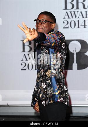 Brit Awards 2014 - arrivées - Londres.Labrinth arrive pour les Brit Awards 2014 à l'O2 Arena de Londres. Banque D'Images