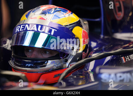 Jean-Eric Vergne de Scuderia Toro Rosso pendant la pratique du Grand Prix d'Australie 2014 à Albert Park, Melbourne, Australie. APPUYEZ SUR ASSOCIATION photo. Date de la photo : vendredi 14 mars 2014. Voir PA Story AUTO Australian. Le crédit photo devrait indiquer : Jon Buckle/PA Wire. Banque D'Images