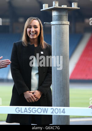 S ambassadrices Jessica Ennis-Hill pendant le photocall au parc Hampden, Glasgow. Banque D'Images