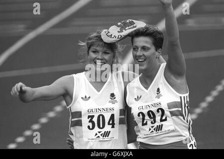 Jeux du Commonwealth 1986 Athlétisme - Édimbourg - Women's 100m haies - Final - Stade Meadowbank Banque D'Images