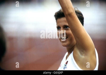 Jeux du Commonwealth 1986 Athlétisme - Édimbourg - Women's 100m haies - Final - Stade Meadowbank Banque D'Images