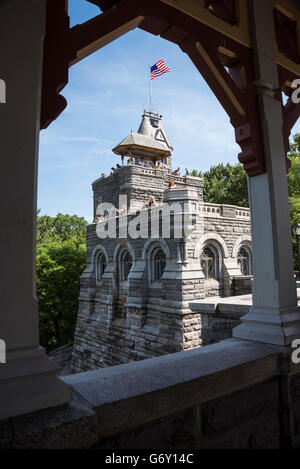 Château Belvedere , Central Park parc urbain au centre-nord de Manhattan, dans la ville de New York, USA. Banque D'Images