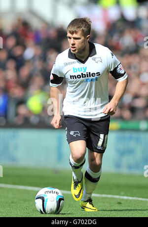 Football - Championnat Sky Bet - Derby County / Nottingham Forest - Stade iPRO. Jamie Ward du comté de Derby Banque D'Images