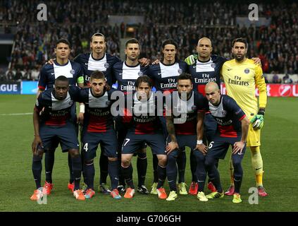 Football - UEFA Champions League - quart de finale - première étape - Paris Saint-Germain / Chelsea - Parc des Princes. Paris Saint-Germain équipe Banque D'Images