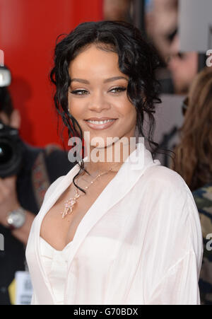 Rihanna arrive aux MTV Movie Awards 2014, au Nokia Theatre L.A. En direct, Los Angeles. Banque D'Images