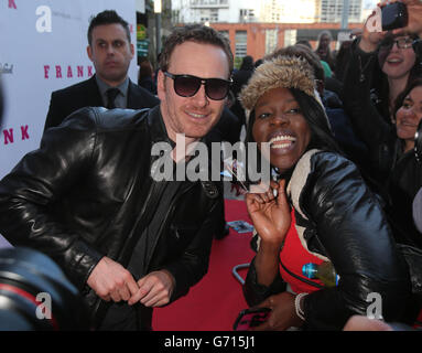 Michael Fassbender assiste à la première de Frank en Irlande au Lighthouse Cannanema, Smithfield, Dublin.APPUYEZ SUR ASSOCIATION photo.Date de la photo : jeudi 24 avril 2014.Le crédit photo devrait se lire comme suit : Niall Carson/PA Wire Banque D'Images