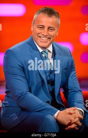 Matt LeBlanc pendant le tournage du Graham Norton Show, aux London Studios, dans le centre de Londres, devant être diffusé sur BBC One vendredi soir. Banque D'Images