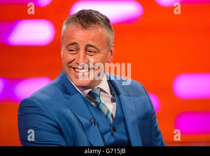 Matt LeBlanc pendant le tournage du Graham Norton Show, aux London Studios, dans le centre de Londres, devant être diffusé sur BBC One vendredi soir. Banque D'Images