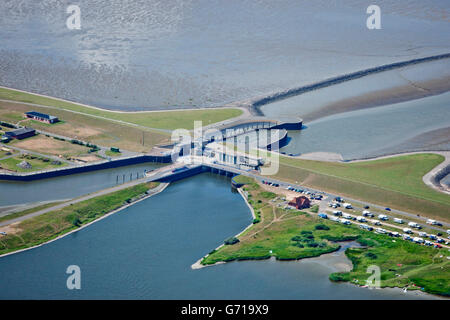 New Harbour, verrou, Meldorf, Meldorf Dithmarschen, Baie, Speicherkoog, Schleswig-Holstein, Allemagne / Meldorfer Bucht Banque D'Images