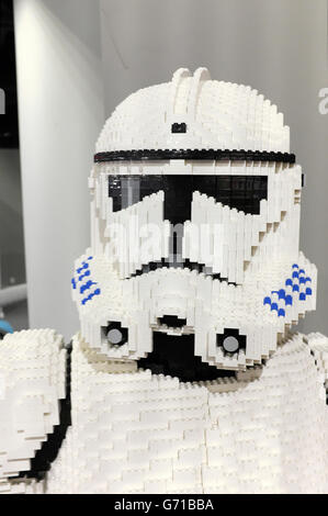 Soldat Star Wars faite de blocs Lego sur exposition Rzeszow, Pologne Banque D'Images