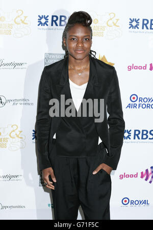 Nicola Adams participe aux Out in the City & g3 Readers Awards au Landmark Hotel, Londres. Banque D'Images