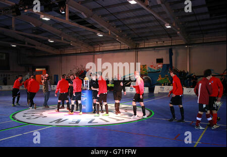 Cérémonie de remise des prix lors de la finale de la coupe Futsal AM de football Banque D'Images
