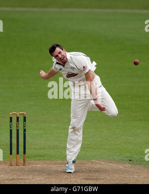 Cricket - LV= Championnat du comté - Division 2 - Worcestershire / Derbyshire - deuxième jour - Nouvelle route.Jack Shantry de Worcestsershire pendant la deuxième journée du LV= County Championship, match de la deuxième division à New Road, Worcester. Banque D'Images