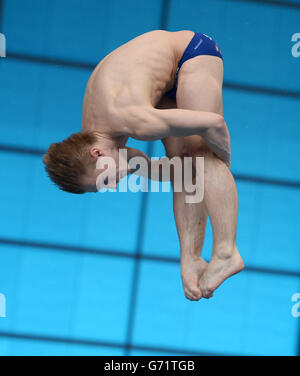 Jack Laugher en Grande-Bretagne au 3m Springboard masculin pendant le deuxième jour de l'événement de la série mondiale de plongée de la FINA au centre aquatique de Londres. Banque D'Images