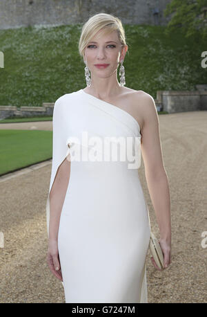 Cate Blanchett arrive pour un dîner pour célébrer le travail du Royal Marsden, organisé par le duc de Cambridge au château de Windsor. Banque D'Images