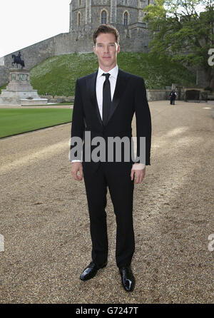 Benoît Cumberbatch arrive pour un dîner pour célébrer le travail du Royal Marsden, organisé par le duc de Cambridge au château de Windsor. Banque D'Images