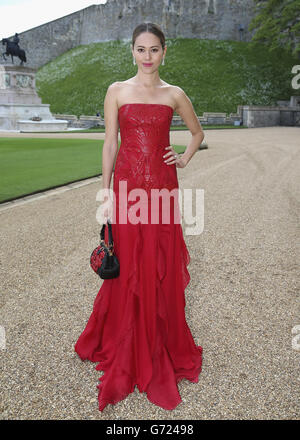 Jessica Michibata arrive pour un dîner pour célébrer le travail du Royal Marsden, organisé par le duc de Cambridge au château de Windsor. Banque D'Images