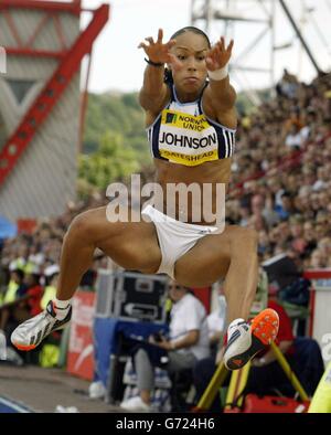 Jade Johnson participe au long Jump lors de la réunion du Grand Prix britannique de l'Union de Norwich à l'arène internationale de Gateshead Banque D'Images