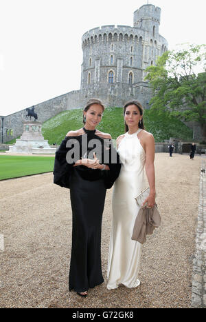 Isabel Preysler et Tamara Falco arrivent pour un dîner pour célébrer le travail du Royal Marsden hébergé par le duc de Cambridge au château de Windsor. Banque D'Images