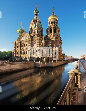 Eglise du Sauveur sur le sang versé (ou l'église de Notre Sauveur sur le sang versé), le Canal Griboedova, Saint Petersburg, R Banque D'Images