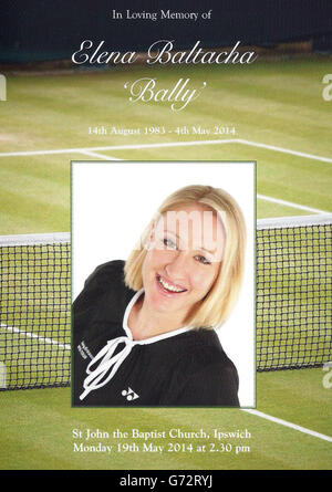 Elena Baltacha funeral Banque D'Images