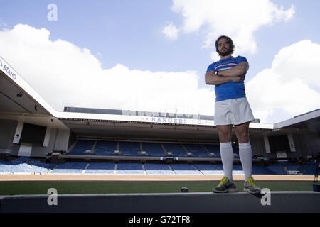 Colin Gregor, membre de l'équipe des Jeux du Commonwealth Scotland 7, lors d'un appel photo après l'annonce de l'équipe au stade Ibrox, à Glasgow. APPUYEZ SUR ASSOCIATION photo. Date de la photo: Mercredi 21 mai 2014. Le crédit photo devrait se lire : Jeff Holmes/PA Wire. Banque D'Images