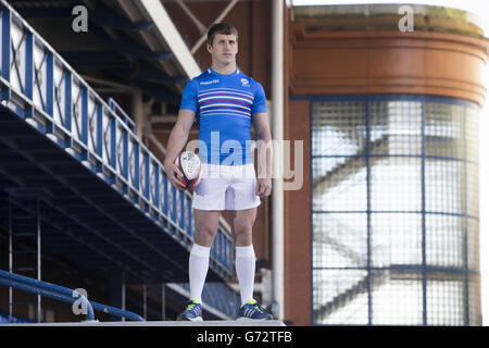 Mark Bennett, membre de l'équipe des Jeux du Commonwealth Scotland 7, lors d'un appel photo après l'annonce de l'équipe au stade Ibrox, à Glasgow. APPUYEZ SUR ASSOCIATION photo. Date de la photo: Mercredi 21 mai 2014. Le crédit photo devrait se lire : Jeff Holmes/PA Wire. Banque D'Images