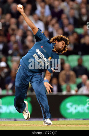 Cricket - NatWest International T20 - Angleterre / Sri Lanka - Kia Oval.Le Lasith Malinga, au Sri Lanka, s'attelle à la T20 internationale au Kia Oval, à Londres. Banque D'Images