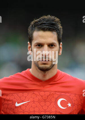 Hakan Kadir Balta en Turquie avant le match international amical au stade Aviva, Dublin, Irlande.APPUYEZ SUR ASSOCIATION photo.Date de la photo: Dimanche 25 mai 2014.Voir PA Story FOOTBALL Republic.Le crédit photo doit être lu : Artur Widak/PA Wire Banque D'Images