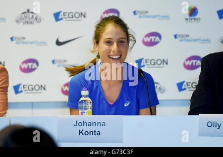 Johanna Konta, Grande-Bretagne, A Parlé Lors Du Tournoi International Aegon Au Devonshire Park, À Eastbourne, Dans Le Sud De L'Angleterre. 20 Juin 2016. Banque D'Images