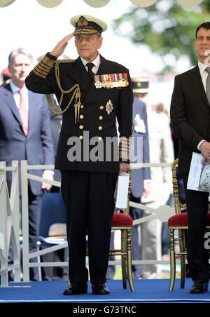 Crédit obligatoire: Photo de Tim Rooke/REX (3792709h) Prince Philip D-Day 70e anniversaire, Bayeux, Normandie, France - 06 juin 2014 Banque D'Images