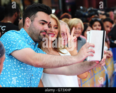 Olivia Newman Young assiste à la première Walking on Sunshine au vue West End, Leicester Square, Londres.APPUYEZ SUR ASSOCIATION photo.Date de la photo: Mercredi 11 juin 2014.Le crédit photo devrait se lire comme suit : Ian West/PA Wire Banque D'Images