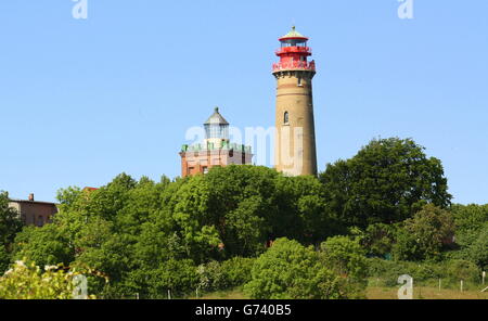 Cap Arkona lighthouse towers sur l'île de Rügen. Allemagne Banque D'Images