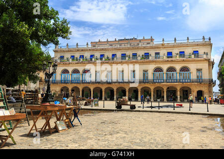 Hôtel Santa Isabel hôtel de style colonial espagnol, sur la Plaza de Armas, La Habana Vieja, La Vieille Havane, Cuba Banque D'Images