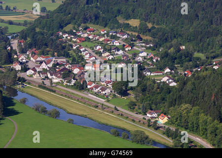 Vallée du Danube, Hausen im Tal, Beuron, Baden-Wurttemberg, Allemagne Banque D'Images